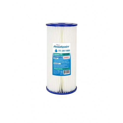 Картридж Аквабрайт гофрированный полипропилен Big Blue 10, 5 мкм, для холодной воды купить в интернет магазине Санрай73