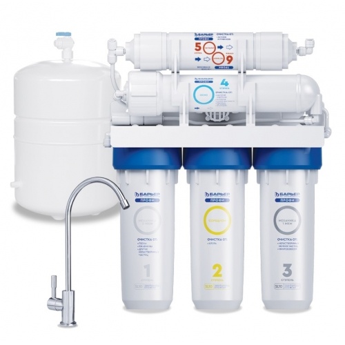 Система фильтрации обратного осмоса Барьер Профи Osmo 100, 5 ступеней с баком и краном купить в интернет магазине Санрай73