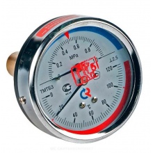 Термоманометр аксиальный РОСМА ТМТБ-31T.1, 80мм, 1,6MPa, 120°C, 1/2", класс 2.5, шток 46мм