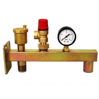 Группа безопасности 3/4" Aspipe 3bar c воздухоотводчиком, предохранительным клапаном и манометром