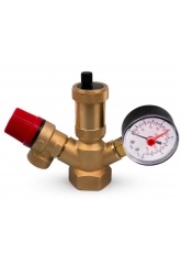 Группа безопасности 1" Aspipe 3,0 bar c воздухоотводчиком, предохранительным клапаном и манометром