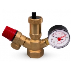 Группа безопасности 1" Aspipe 3,0 bar c воздухоотводчиком, предохранительным клапаном и манометром