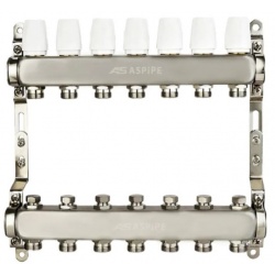 Коллекторная группа на 7 выходов 1"х3/4" Aspipe без расходомеров, сталь нержавеющая
