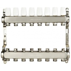 Коллекторная группа на 8 выходов 1"х3/4" Aspipe без расходомеров, сталь нержавеющая