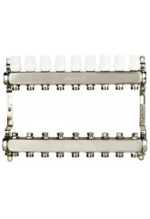 Коллекторная группа на 9 выходов 1"х3/4" Aspipe без расходомеров, сталь нержавеющая