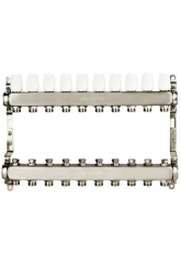 Коллекторная группа на 10 выходов 1"х3/4" Aspipe без расходомеров, сталь нержавеющая