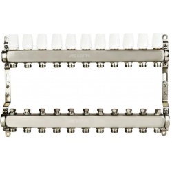 Коллекторная группа на 11 выходов 1"х3/4" Aspipe без расходомеров, сталь нержавеющая