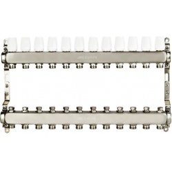 Коллекторная группа на 12 выходов 1"х3/4" Aspipe без расходомеров, сталь нержавеющая