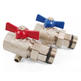 Комплект для коллектора 1" Aspipe краны шаровые с полусгоном и цифровым термометром