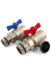 Комплект для коллектора 1" Aspipe краны шаровые с полусгоном и цифровым термометром