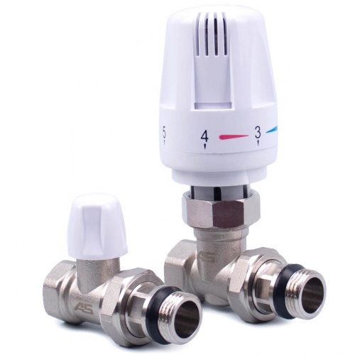 Комплект радиаторный терморегулирующий прямой 1/2 Aspipe купить в интернет магазине Санрай73