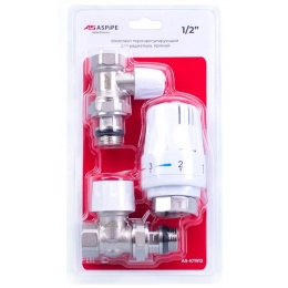Комплект радиаторный терморегулирующий прямой 1/2 Aspipe