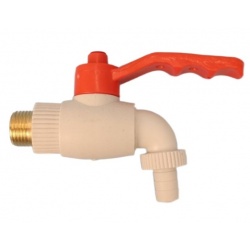 Кран шаровой водоразборный 1/2" Aspipe PP-R со штуцером 16 мм, рычаг