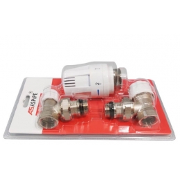 Комплект радиаторный терморегулирующий угловой 1/2 Aspipe