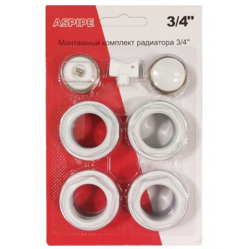 Набор радиаторный универсальный 3/4" Aspipe 7 элементов, без кронштейнов купить в интернет магазине Санрай73