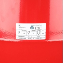 Расширительный бак Stout STH-0006 для системы отопления 200 л красный 6 bar 100°С верхнее 1 1/2"