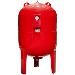 Расширительный бак 200л VRT WVH-200 для системы отопления красный 6 bar 100°С, 1 1/2", с манометром