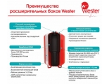 Расширительный бак 150л WESTER WRV150 для отопления, вертикальный, красный