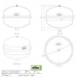 Расширительный бак 8л Reflex N 8 для отопления вертикальный, белый
