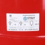 Расширительный бак 150л Stout STH-0006 для системы отопления красный 6 bar 100°С верхнее 1"