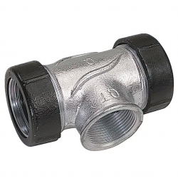 Тройник 1" х 1"вр Gebo quick Tk обжимной из ковкого чугуна оцинкованный