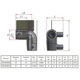Отвод 25мм х 90º ПЭ100 SDR11 электросварной Elofit
