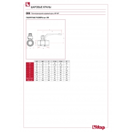 Кран шаровой 1 1/4"нр х 1 1/4"нр Itap 099 прямой, полнопроходной, ручка-рычаг красная