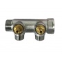 Коллектор распределительный 3/4"х1/2" с 2 отводами Vieir VER402-A под плоское уплотнение, вентили