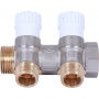 Коллектор распределительный 3/4" х 1/2" с 2 отводами Stout SMB-6851 запорные клапаны