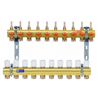Коллекторная группа Giacomini R553F 1"х3/4" 10 выходов, с расходомерами