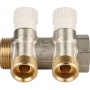 Коллектор распределительный 1" х 3/4" с 2 отводами Stout SMB-6851 запорные клапаны