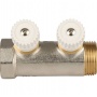 Коллектор распределительный 1" х 3/4" с 2 отводами Stout SMB-6851 запорные клапаны