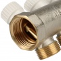 Коллектор распределительный 1" х 3/4" с 3 отводами Stout SMB-6851 запорные клапаны