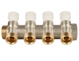 Коллектор распределительный 1" х 3/4" с 4 отводами Stout SMB-6851 запорные клапаны