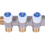 Коллектор распределительный 3/4" х 1/2" с 3 отводами Stout SMB-6851 запорные клапаны