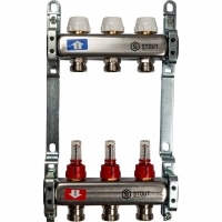 Коллекторная группа Stout SMS-0917 1"х3/4" 3 выхода, с расходомерами