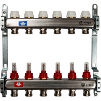 Коллекторная группа Stout SMS-0917 1"х3/4" 6 выходов, с расходомерами