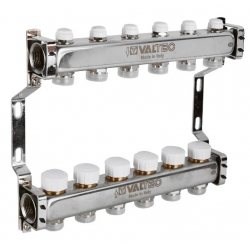 Коллекторная группа 1" х 3/4" 6 выходов Valtec VTc.582.EMNX с регулирующими клапана