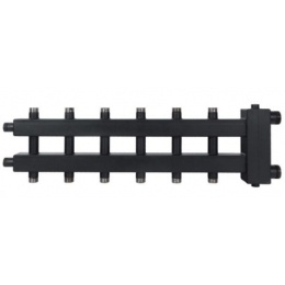 Гидравлический разделитель с коллектором ROMMER до 85 кВт, 7 отопительных контуров (3+3+1)