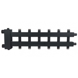 Гидравлический разделитель с коллектором ROMMER до 85 кВт, 7 отопительных контуров (3+3+1)