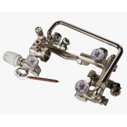 Насосно-смесительный узел Rommer с термоголовкой, перепускным клапаном и байпасом, без насоса