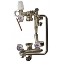 Насосно-смесительный узел Rommer с термоголовкой, перепускным клапаном и байпасом, без насоса