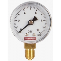 Манометр радиальный Rommer 50мм, 10bar, 1/4", класс 2.5