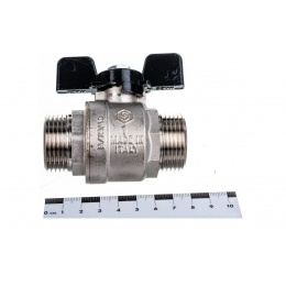 Кран шаровой 1"НР/НР Stout полнопроходной бабочка черная