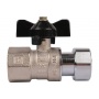 Кран шаровый c накидной гайкой 3/4"ВР х 3/4" Stout бабочка черная