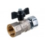 Кран шаровый c накидной гайкой 3/4"ВР х 3/4" Stout бабочка черная