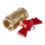 Кран шаровой 1/2"ВР/ВР Valfex Optima полнопроходной, бабочка красная