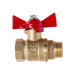 Кран шаровой с накидной гайкой 1/2"ВР х 1/2" Valfex Premium бабочка красная
