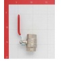Кран шаровой Valtec Base 3/4"ВР/ВР полнопроходной, рукоятка стальная красная