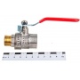 Кран шаровой Valtec Base 1/2"ВР/НР полнопроходной, рукоятка стальная красная